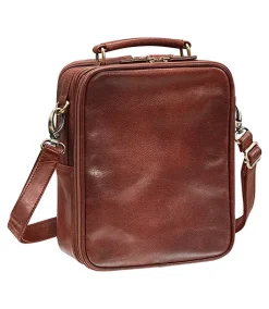 Mancini Leather Goods Women's Arizona Crossbody Travel Bag Cognac - ONLINE ONLY