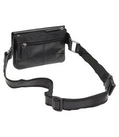 Mancini Leather Goods Women's Buffalo Slim Waist Bag Black - ONLINE ONLY