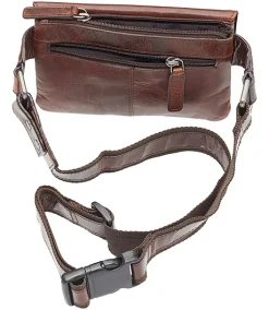 Mancini Leather Goods Women's Buffalo Slim Waist Bag Brown - ONLINE ONLY
