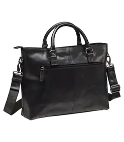 Mancini Leather Goods Unisex Buffalo Laptop Tote Bag Black - ONLINE ONLY