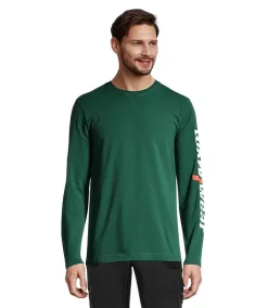 Helly Hansen Workwear Men's Long Sleeve Crewneck Graphic T Shirt -Helly Hansen shop 364532 79262 460 PROD 1 GREEN