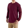 Carhartt Men's Signature Logo Loose Fit Heavyweight Long Sleeve Graphic T Shirt - Port -Helly Hansen shop 364919 K231 PRT PROD 1 PORT