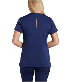 Helly Hansen Workwear Women's Fooler Black Pleat Stretch V-Neck Short Sleeve Scrub Top -Helly Hansen shop 369627 3FLBHHA22102MVB PROD 2 MDVBLU