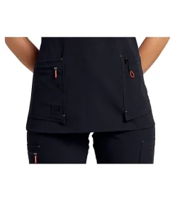 Helly Hansen Workwear Women's Front Slit Stretch Short Sleeve Scrub Top -Helly Hansen shop 369628 3FLBHHA22104BLA PROD 4 BLACK