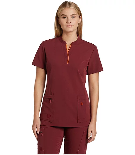 Helly Hansen Workwear Women's Front Slit Stretch Short Sleeve Scrub Top 5 Helly Hansen Workwear Women's Front Slit Stretch Short Sleeve Scrub Top - Image 3