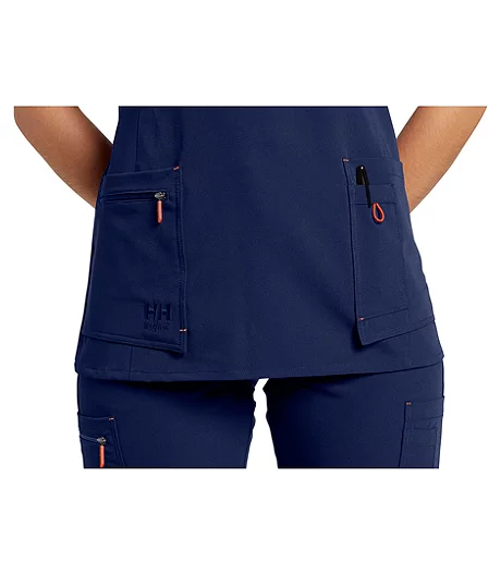 Helly Hansen Workwear Women's Front Slit Stretch Short Sleeve Scrub Top 4 Helly Hansen Workwear Women's Front Slit Stretch Short Sleeve Scrub Top - Image 2