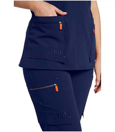 Helly Hansen Workwear Women's Front Slit Stretch Short Sleeve Scrub Top 6 Helly Hansen Workwear Women's Front Slit Stretch Short Sleeve Scrub Top - Image 4