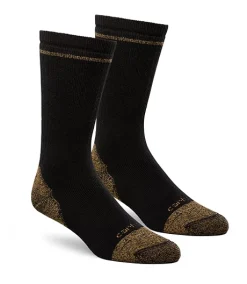 Carhartt Men's Midweight Cotton Blend Steel Toe Crew Work Sock - 2-Pack