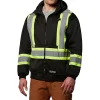 DAKOTA Men's Hi-Visibility Lined Full-Zip Hooded Sweatshirt - Black