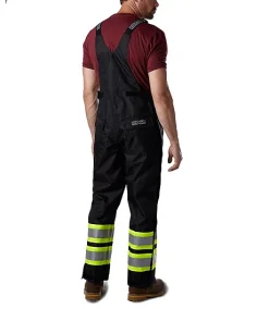 DAKOTA Men's Hi Vis Hyper-Dri 3 Waterproof Rip Stop Bib Overalls - Black