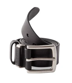 DAKOTA Men's Leather Embossed Keeper Belt - Black