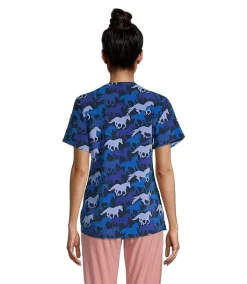 Carhartt Women's V Neck Short Sleeve Cross Flex Print Scrub Top -Helly Hansen shop 384349 3FLBCAC12114HR PROD 2 MULTI