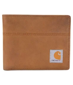 Carhartt Men's Saddle Leather Bifold Wallet - Brown