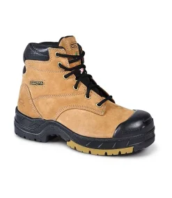 DAKOTA Women's 6 Inch Quad Basic Steel Toe Composite Plate Leather Work Boots With Tarantula Anti-Slip - Brown