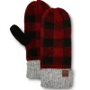 Windriver Women's Heritage Buffalo Plaid Fleece Lined Mitts -Helly Hansen shop 388598 6DUAWRF2 HG820M PROD 1 REDBLK