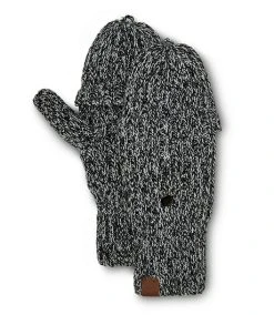 Windriver Women's Heritage Twist Flip Fleece Lined Mitts -Helly Hansen shop 388599 6DUAWRF2 HG821M PROD 2 BLKCRM