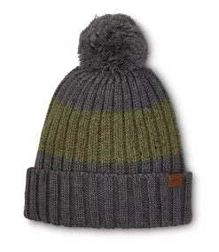 Windriver Men's Fleece Lined Cuffed Pompom Toque