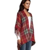 Windriver Women's Heritage Plaid Ruana Shawl 2 Windriver Women's Heritage Plaid Ruana Shawl -Helly Hansen shop 388902 6DUEWRF2 HG2942 PROD 3 RDBKPL
