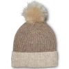 Denver Hayes Women's Fine Knit Cuff Toque With Faux Fur Pom