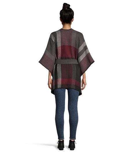 Denver Hayes Women's Belted Blanket Stitch Ruana Shawl 3 Denver Hayes Women's Belted Blanket Stitch Ruana Shawl