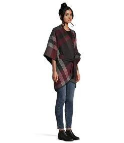 Denver Hayes Women's Belted Blanket Stitch Ruana Shawl 6 Denver Hayes Women's Belted Blanket Stitch Ruana Shawl -Helly Hansen shop 389427 6DUEDHF2 EG52R PROD 3 BURGNY