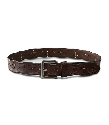 Silver Jeans Co. Women's Worn Edge Perforated Leather Belt 3 Silver Jeans Co. Women's Worn Edge Perforated Leather Belt