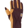 Carhartt Women's Synthetic Leather Open Cuff Gloves -Helly Hansen shop 392276 GW0793 W PROD 1 BLKBRY