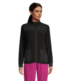 White Cross Women's Mixed Media Long Sleeve Work Shacket -Helly Hansen shop 393138 WC456BLA PROD 1 BLACK