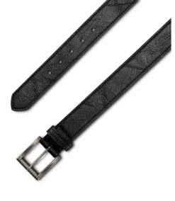 Denver Hayes Men's Durable Stitched Leather Belt