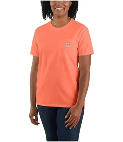 Carhartt Women's Soft Jersey Knit Chest Pocket Crewneck Workwear T Shirt