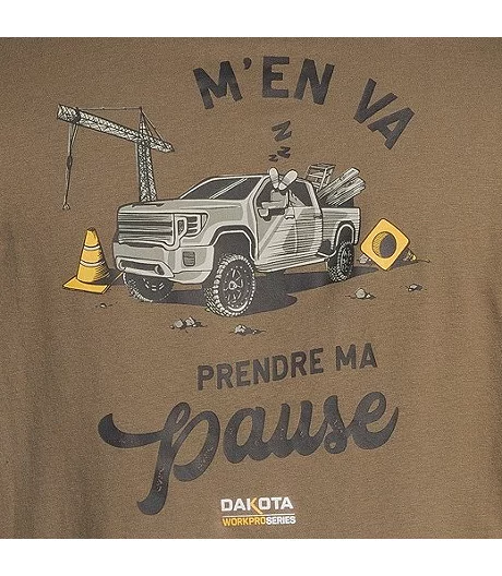 Dakota Workpro Series Men's Prendre Ma Pause Long Sleeve Crewneck Ultrasoft Cotton Work T Shirt 3 Dakota Workpro Series Men's Prendre Ma Pause Long Sleeve Crewneck Ultrasoft Cotton Work T Shirt