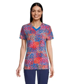 Scrubletics Women's V-Neck Kangaroo Pocket Printed Scrub Top -Helly Hansen shop 403712 3FLBSLS23725ANS PROD 1 MULTI