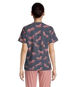 Carhartt Women's Rugged Flex Printed Scrub Top - Stallion Step -Helly Hansen shop 403917 C12114SLNS PROD 2 MULTI