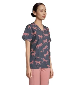 Carhartt Women's Rugged Flex Printed Scrub Top - Stallion Step