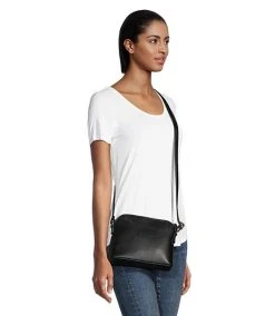 Denver Hayes Women's Front Zip Crossbody Bag With Adjustable Strap -Helly Hansen shop 404523 6DUGDHS3 67957B PROD 4 BLACK