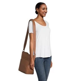 Denver Hayes Women's Shoulder Bag With Front Pocket -Helly Hansen shop 404529 6DUGDHS3 84324C PROD 4 COGNAC