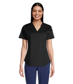 HEALTH PRO Women's 3 Pocket Tuck V-Neck Scrub Top -Helly Hansen shop 404655 3FLBHPA23JOANBK PROD 1 BLACK