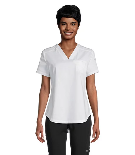 HEALTH PRO Women's 1 Pocket Tuck V-Neck Scrub Top 5 HEALTH PRO Women's 1 Pocket Tuck V-Neck Scrub Top - Image 3