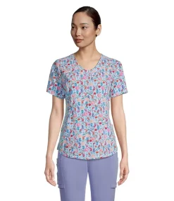 HEALTH PRO Women's Curved V-neck Print Scrub Top - Petal Peace -Helly Hansen shop 404663 3FLBHPS23782PPC PROD 1 MULTI