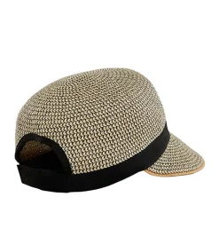 Denver Hayes Women's Braided Half Brim Hat With Black Ribbon Trim -Helly Hansen shop 405300 6DUMDHS23 H1097 PROD 2 NATRL