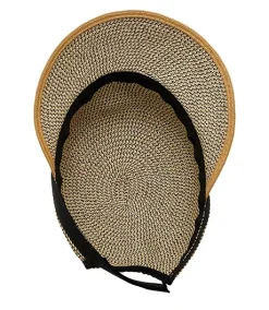 Denver Hayes Women's Braided Half Brim Hat With Black Ribbon Trim -Helly Hansen shop 405300 6DUMDHS23 H1097 PROD 4 NATRL