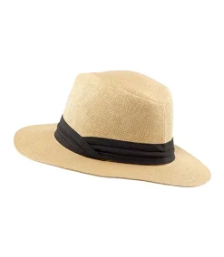 Denver Hayes Women's Straw Hat With Black Ribbon Band -Helly Hansen shop 405302 6DUMDHS23 HG412 PROD 2 NATRL