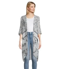 Denver Hayes Women's Printed Ruana -Helly Hansen shop 405402 6DUMDHS23 H1711 PROD 1 GREY