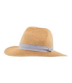 Denver Hayes Women's Straw Fedora Hat With Striped Ribbon 7 Denver Hayes Women's Straw Fedora Hat With Striped Ribbon -Helly Hansen shop 405407 6DUMDHS23 HG917 PROD 1 NATRL