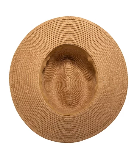 Denver Hayes Women's Straw Fedora Hat With Striped Ribbon 4 Denver Hayes Women's Straw Fedora Hat With Striped Ribbon - Image 2