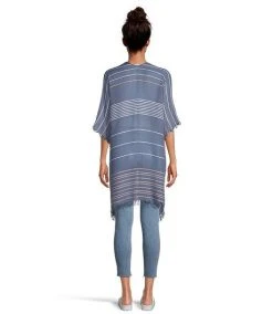 Denver Hayes Women's Striped Frayed Edge Ruana