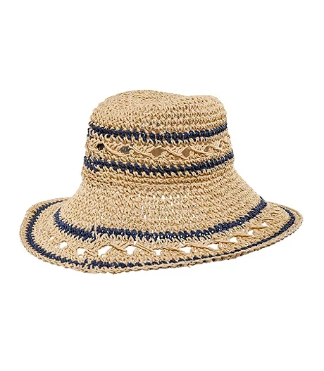 FarWest Women's Straw Crochet Hat 5 FarWest Women's Straw Crochet Hat - Image 3