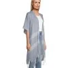 Denver Hayes Women's Striped Ruana Tassel Edge Coverup -Helly Hansen shop 405463 6DUMDHS23 H8450 PROD 3 BLUWHT