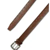 Denver Hayes Men's Double Prong Distressed Leather Belt -Helly Hansen shop 405749 6CTGDHAS70363 PROD 1 BROWN