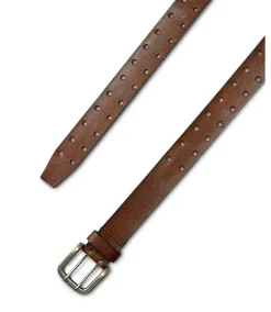 Denver Hayes Men's Double Prong Distressed Leather Belt